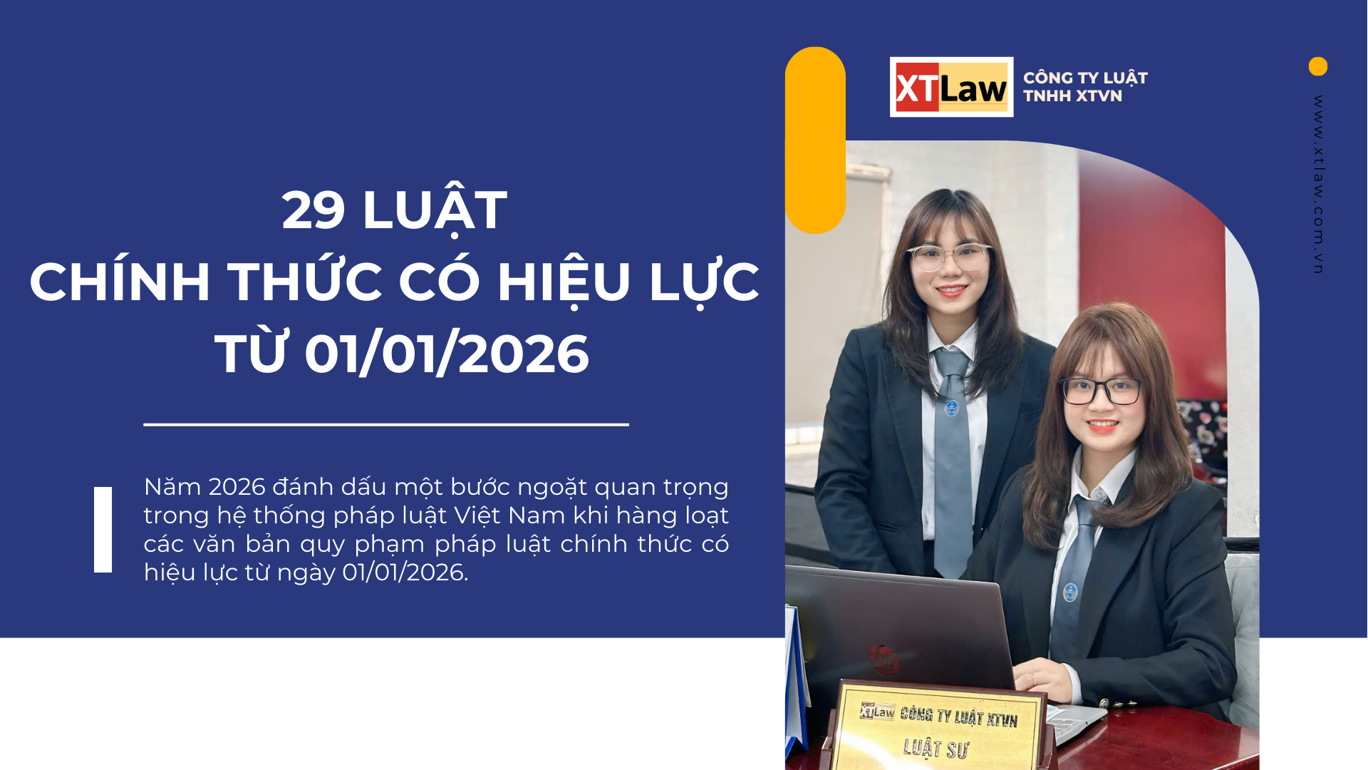 29 LUẬT CHÍNH THỨC CÓ HIỆU LỰC TỪ 01/01/2026